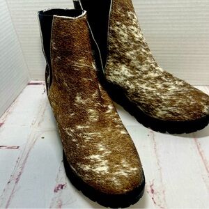 Ocalas pony horse hair boots lug block sole size 10 Excellent condition
